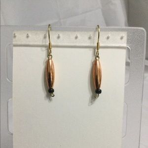 Copper & Black Dangles on Long Wires
